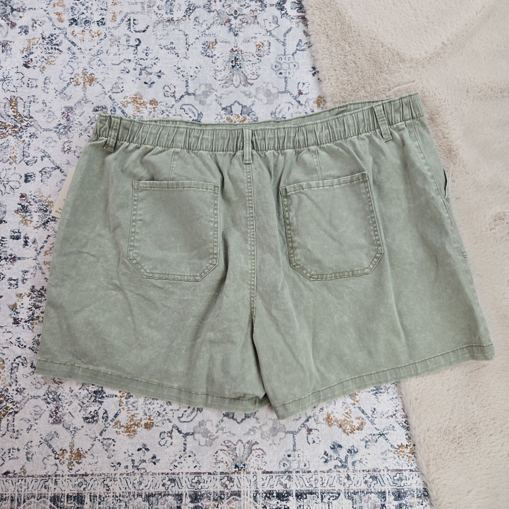Terra & Sky Women’s Plus Size Pull On Denim Shorts Sage Wash Green 2X (20W-22W) - Picture 11 of 11